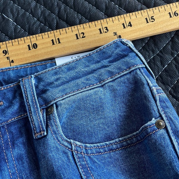 Bootbarn Cleo + Wolf Jeans Womens Size 25x27 Blue High Rise Straight Seamed NEW - Picture 12 of 15